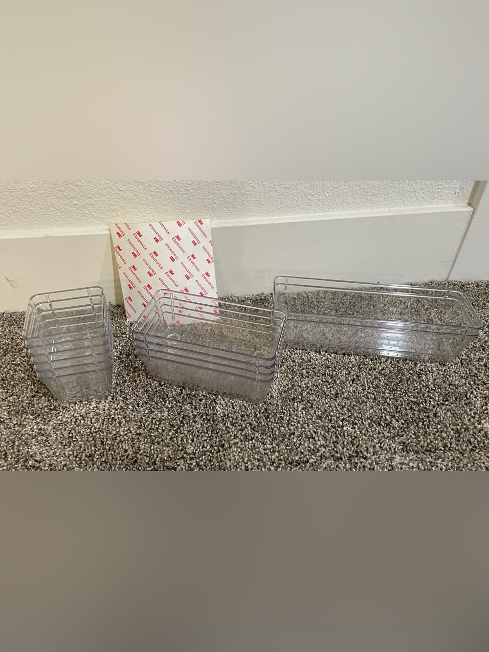 Clear Plastic Bath Organizer Bins - Set of 12